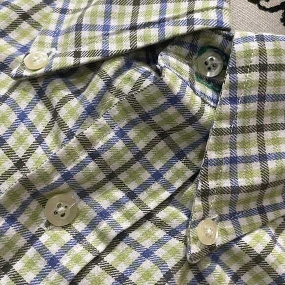 Y2K TOMMY HILFIGER BUTTON DOWN LION CREST MEN Sz S PLAID CHECKERED NORMCORE - Picture 5 of 14